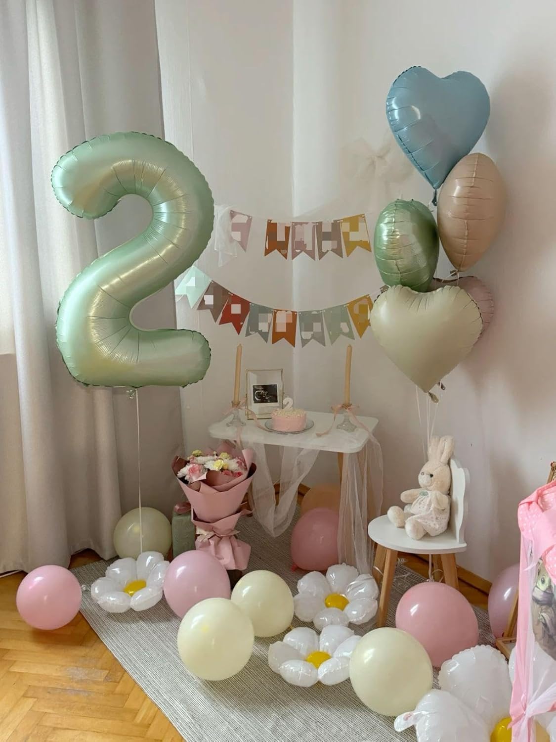Sage Green 40 Inch Big Number Balloon Birthday Decoration, Number 2 Helium Balloon 12 20 22 23 24