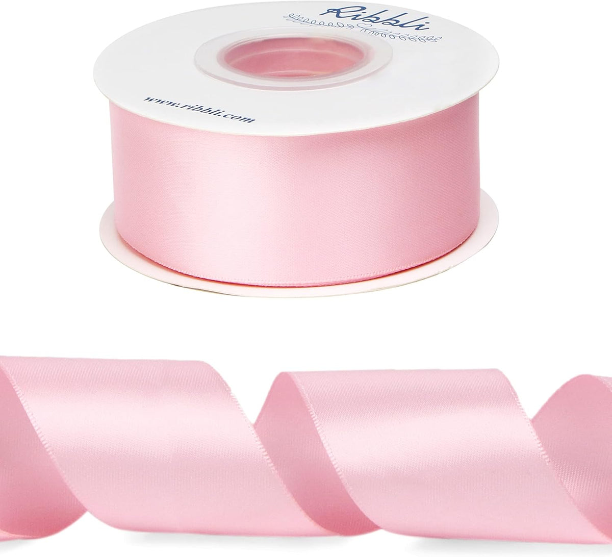 Ribbli Light Pink Double Faced Satin Ribbon,1-1/2” x Continuous 25 Yards,Use for Bows Bouquet,Gift