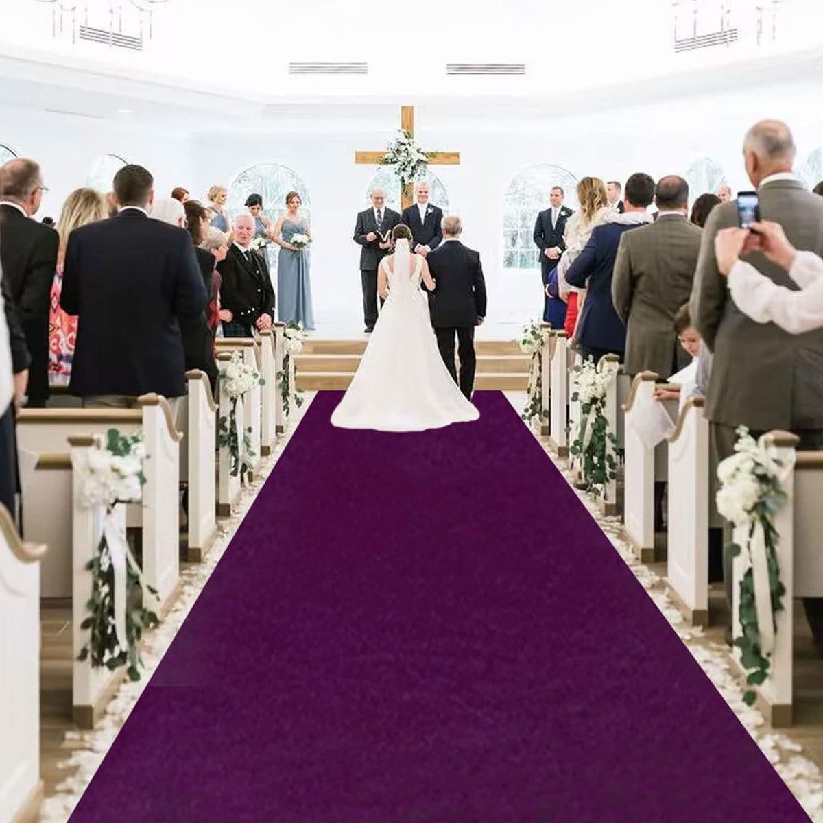 MODFUNS Purple Aisle Runner for Wedding Ceremony 4x15Ft Velvet Aisle Runner Decor Wedding Runway