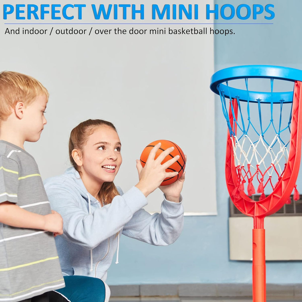 40Pcs Mini Basketball Set, 6" Inch Small Basketballs with Pump for Over The Door Hoop Games, PVC