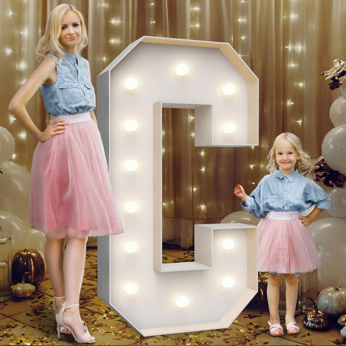 4FT Marquee Light Up Letters C,Party Decoration Large Marquee Light Up Letters with Weighted Water