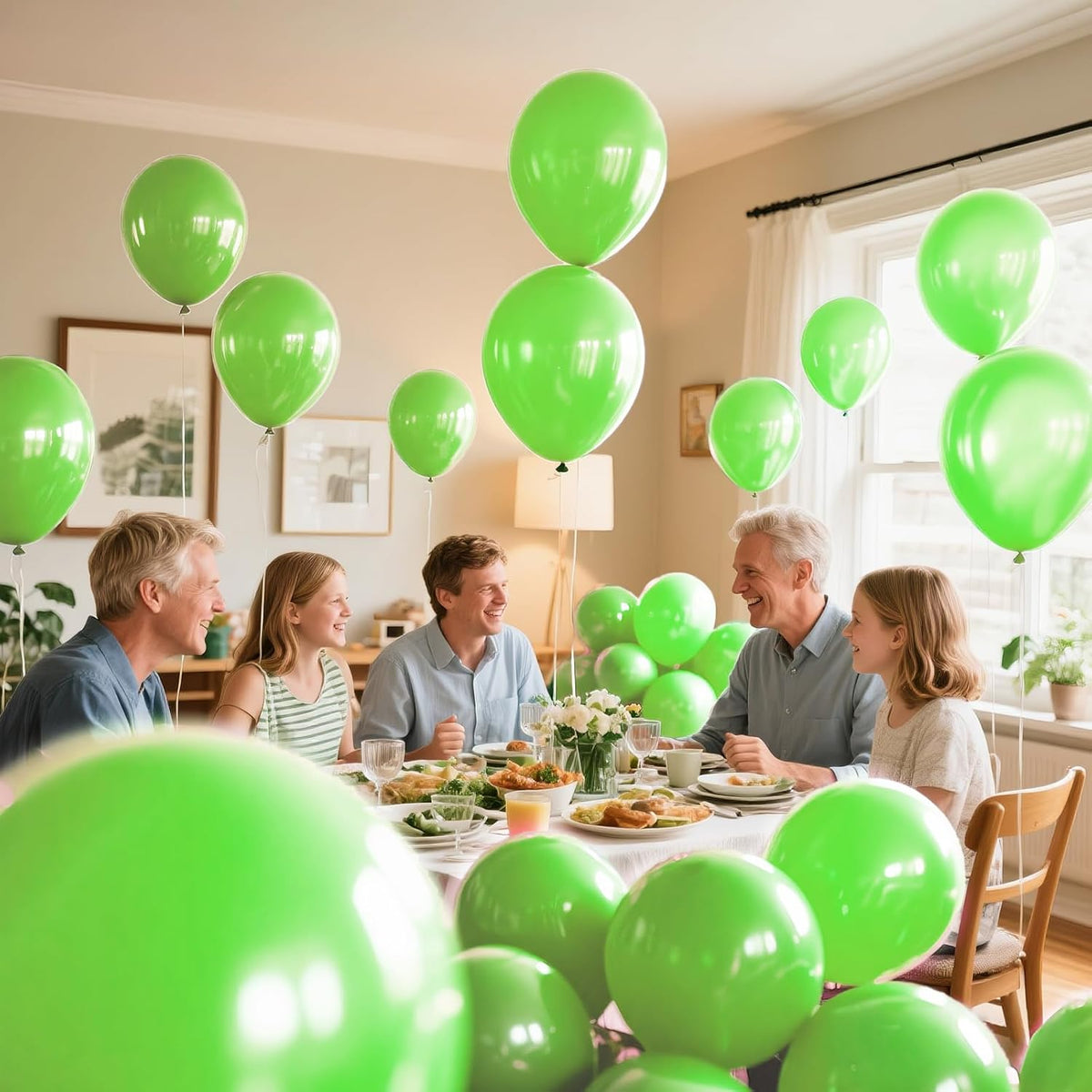 KAWKALSH Lime Green Latex Party Balloons, 110 Pack 12 inch Light Green Balloons Round Helium Fruit