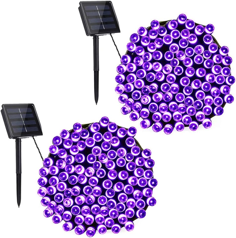 Toodour Solar Christmas Lights Outdoor, 2 Packs Total 144ft 400 LED Solar String Lights with 8