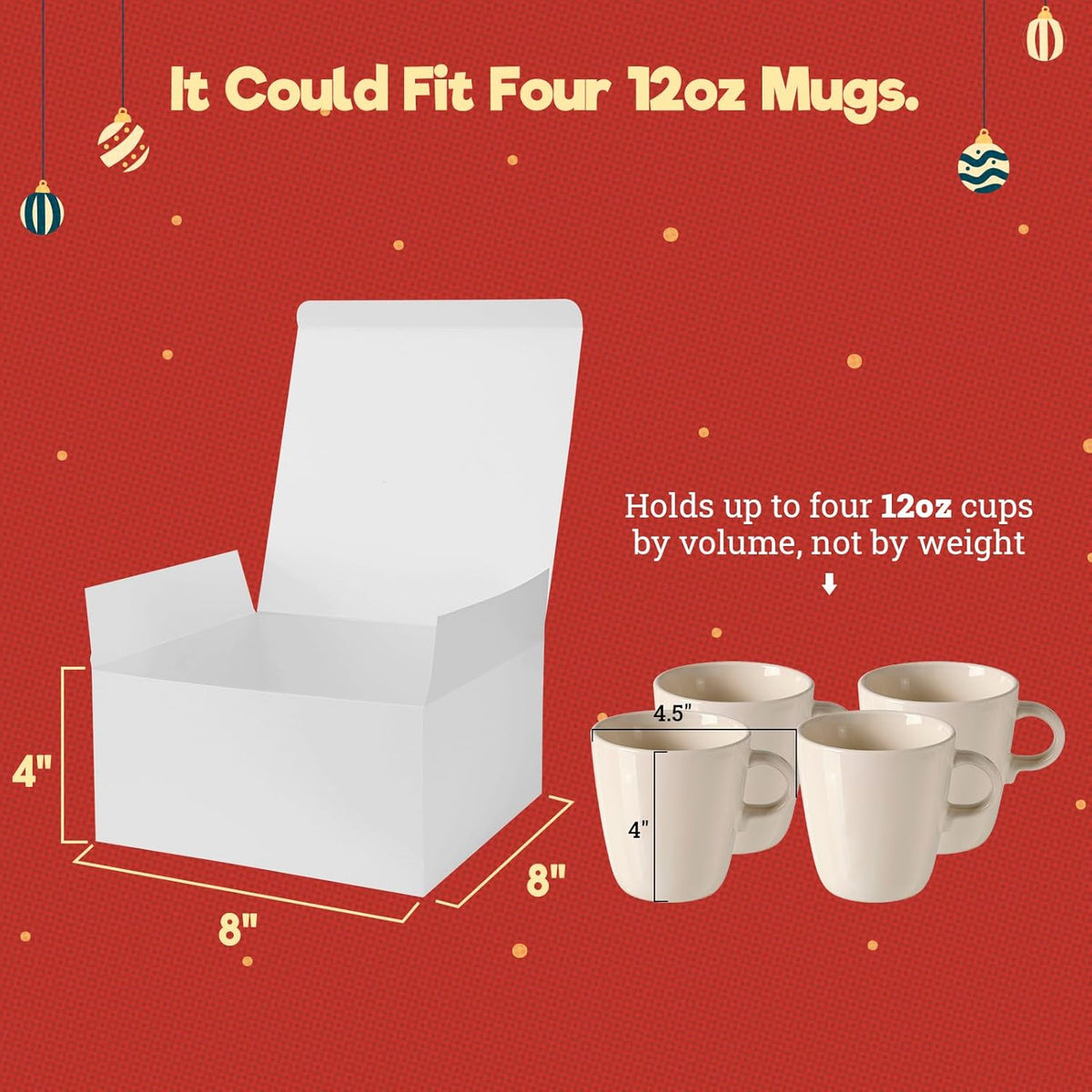 MESHA 8x8x4 Gift Box 50 Pack White Gift Boxes with Lids, DIY Bridesmaid Proposal Box