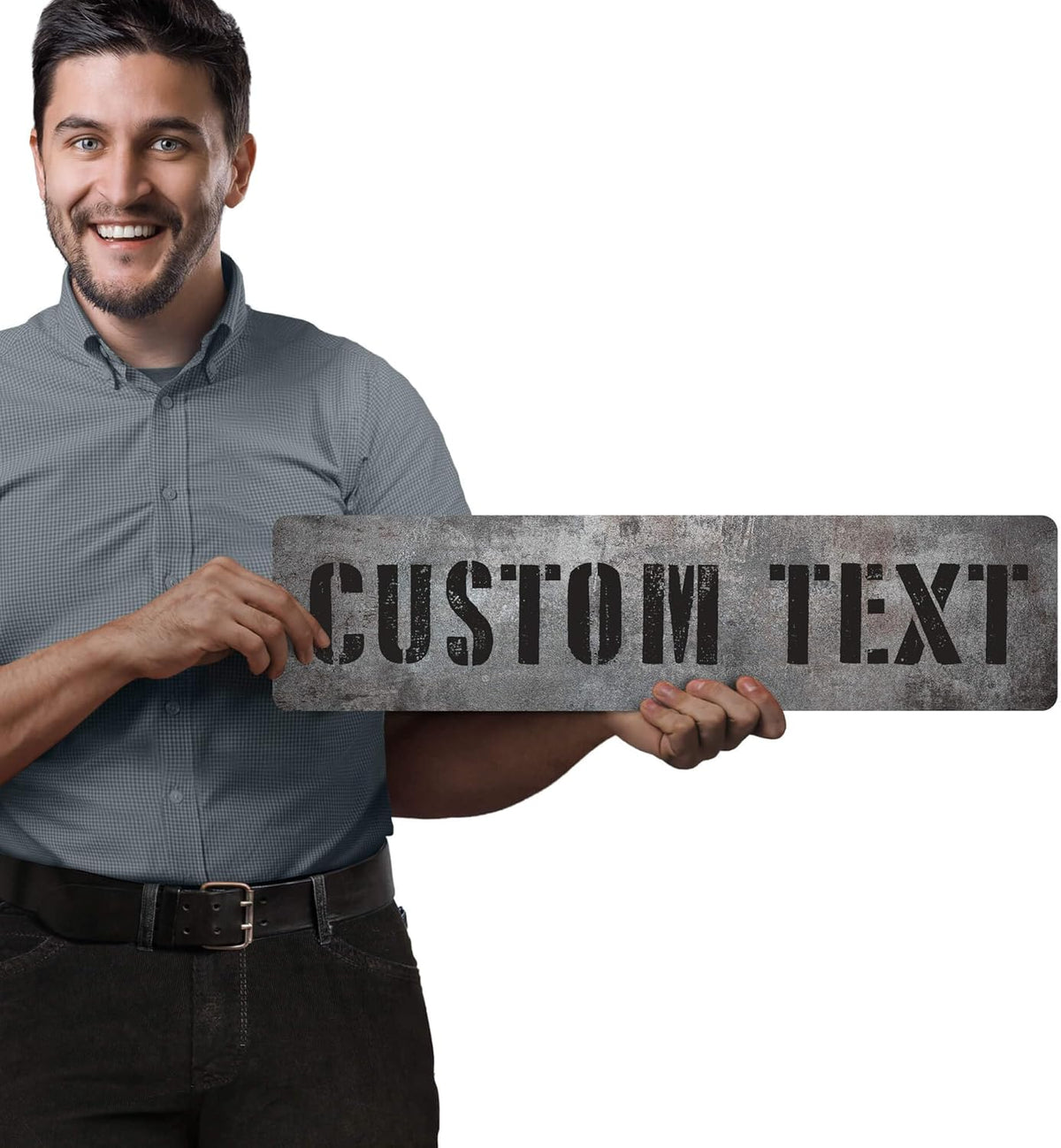 Custom Sign, Custom Street Sign, 11 Font Colors, 13 Font Styles, 4 Hole Options, 22 Sizes, 6x24