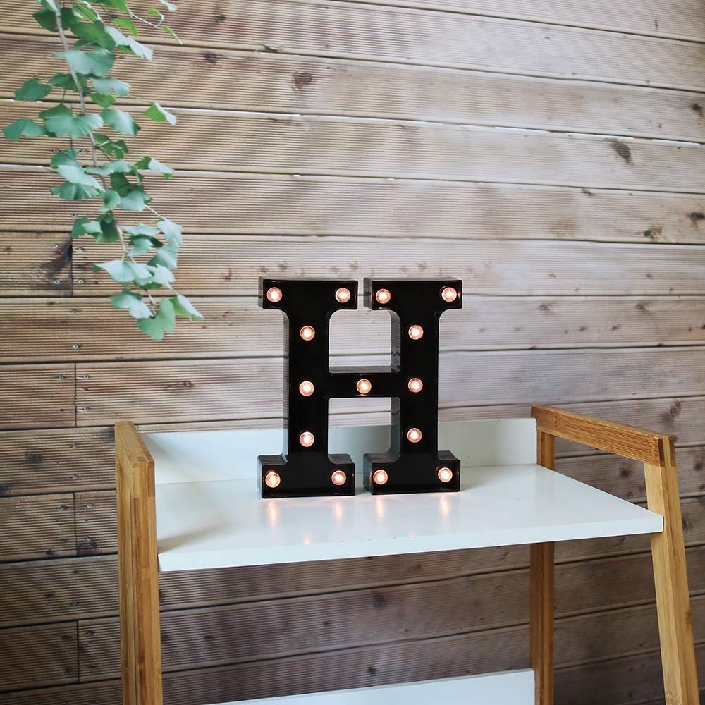 Light Up Black Alphabet Marquee Letters Sign LED Marquee Number Lights Sign for Night Light Home