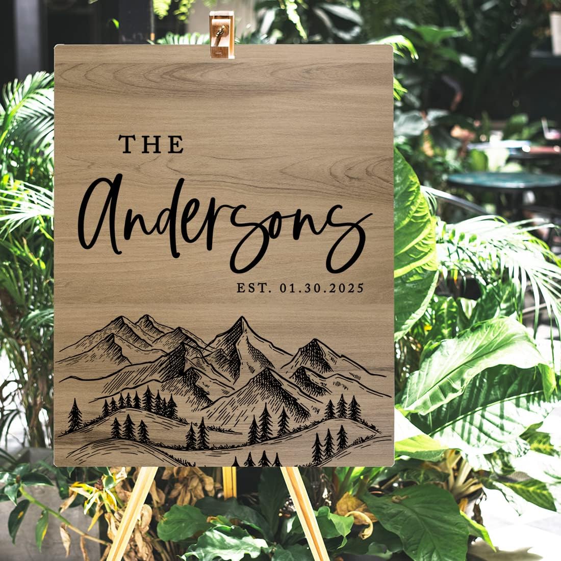 Andaz Press Large Wooden Welcome Sign for Wedding, Rustic Welcome Sign 16" x 20" Custom Last Name