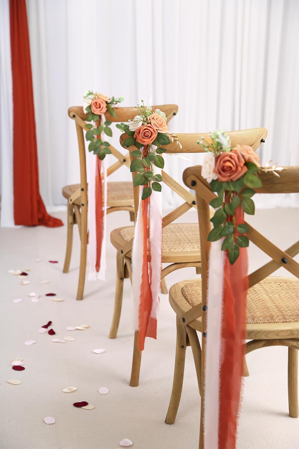 Wedding Aisle Decorations for Wedding Ceremony Set of 10 Pew Flowers for Church Chair Decorations