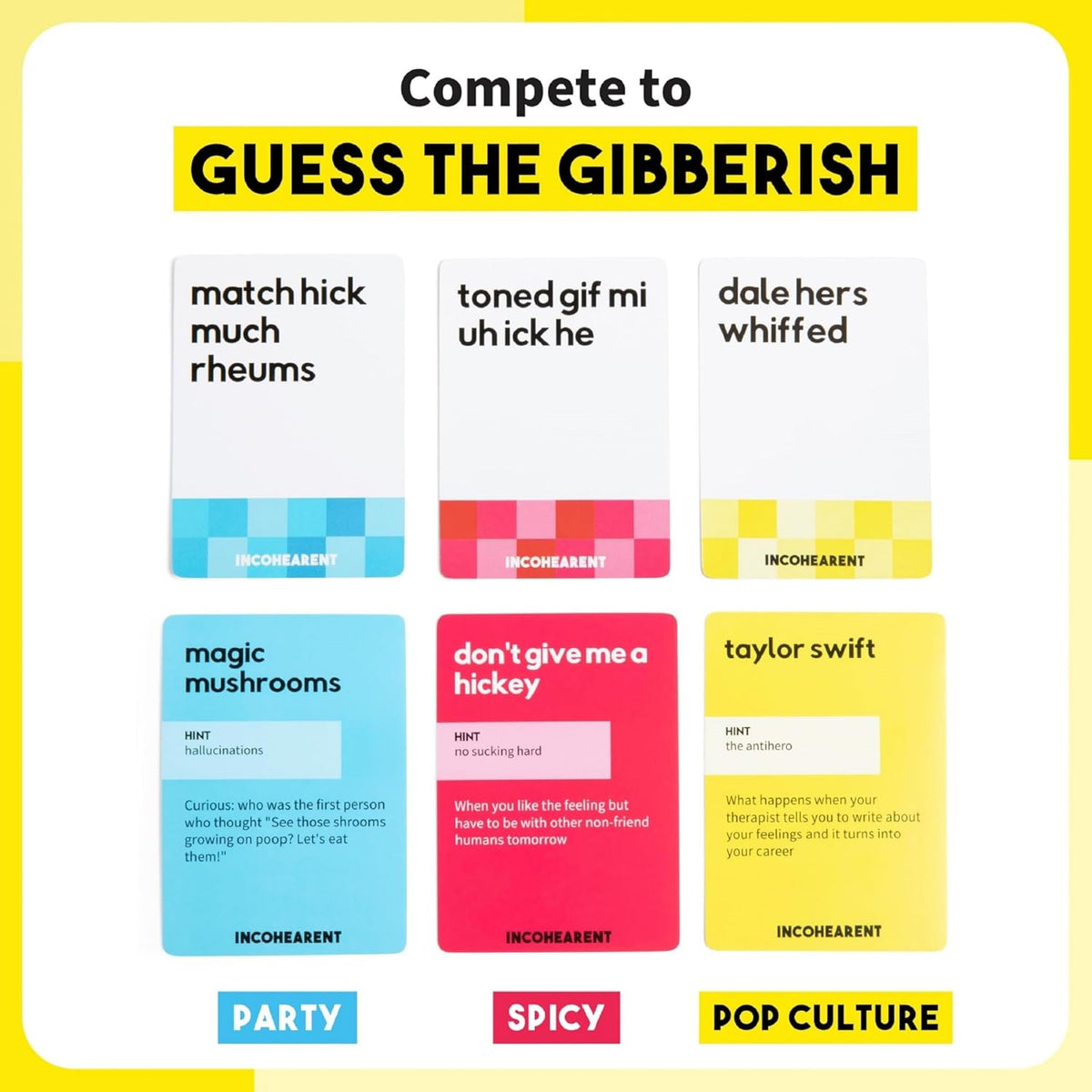 WHAT DO YOU MEME? Incohearent, The Guess The Gibberish Party Game by Relatable, A Funny Card Game