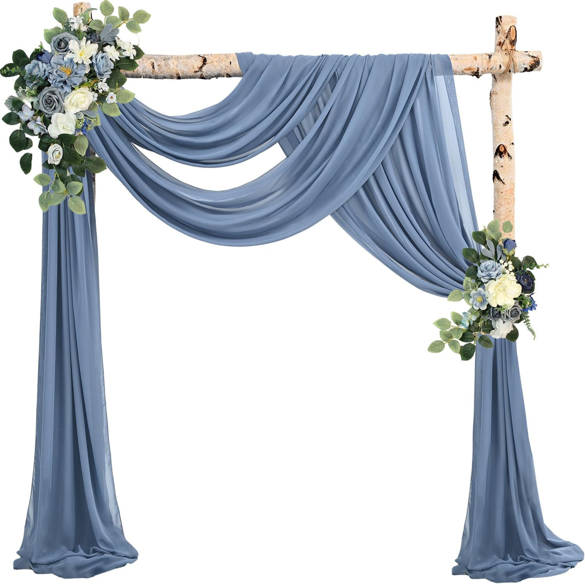 20Ft length x 28" width 2 Panels Wedding Arch Draping Fabric Dusty Blue Arch Drapes Chiffon Fabric