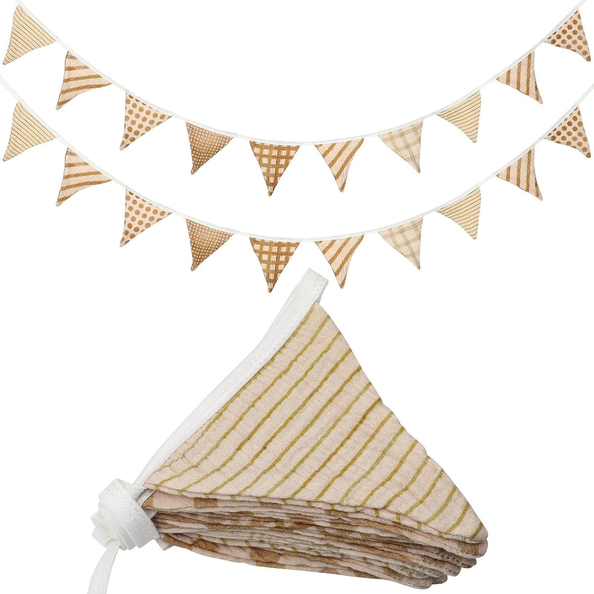 Oudain 15.5 ft Pennant Banner Flags, 2 Pcs Nursery Garland Triangle Bunting Flag Baby Banner for