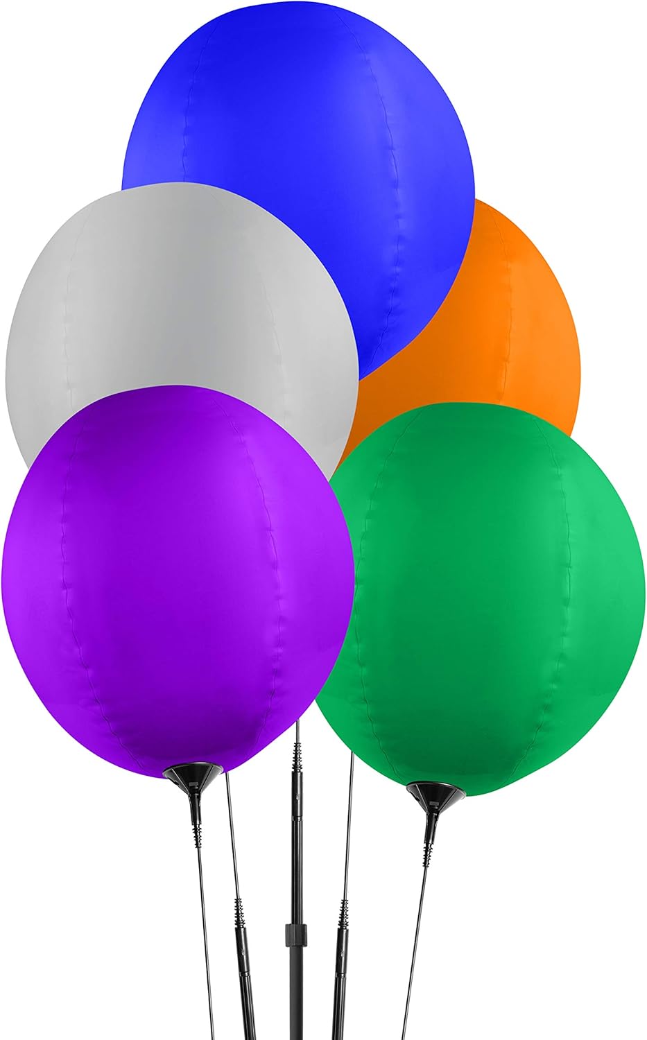 Reusable Balloon Cluster Kit with Ground Spike - Multi Color Balloons - No Helium - Weatherproof