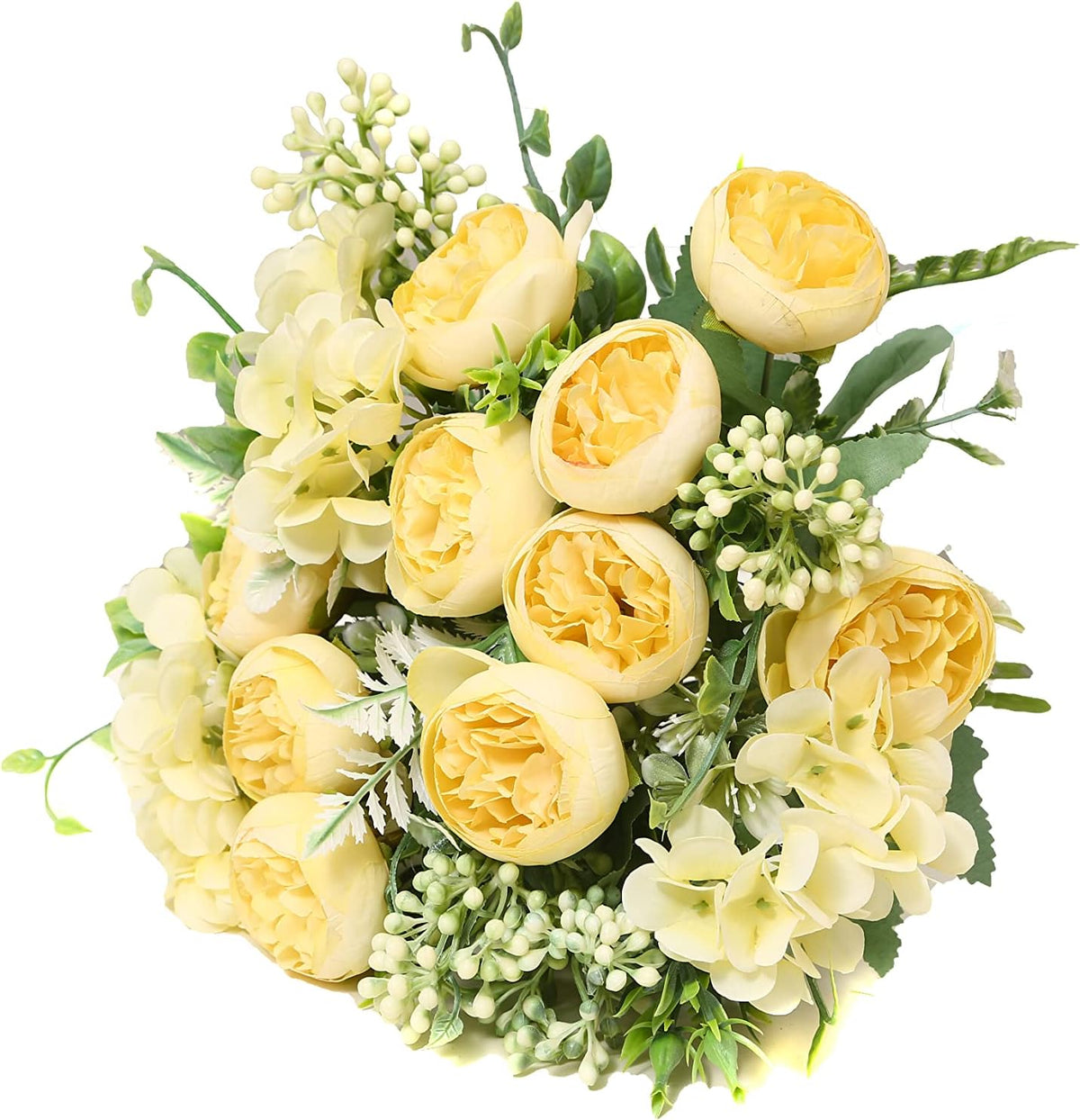 Artificial Flowers Fake Peony Silk Mini Plastic Bridal Flowers for DIY Wedding Bouquets Home
