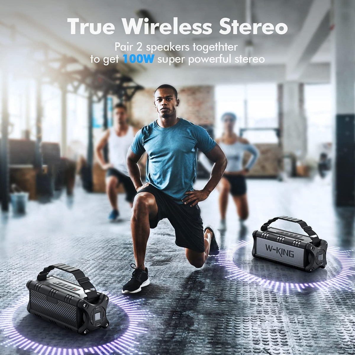 W-KING 90W Peak 50W RMS Powerful Bluetooth Speaker - IPX6 Waterproof, Large Outdoor Portable
