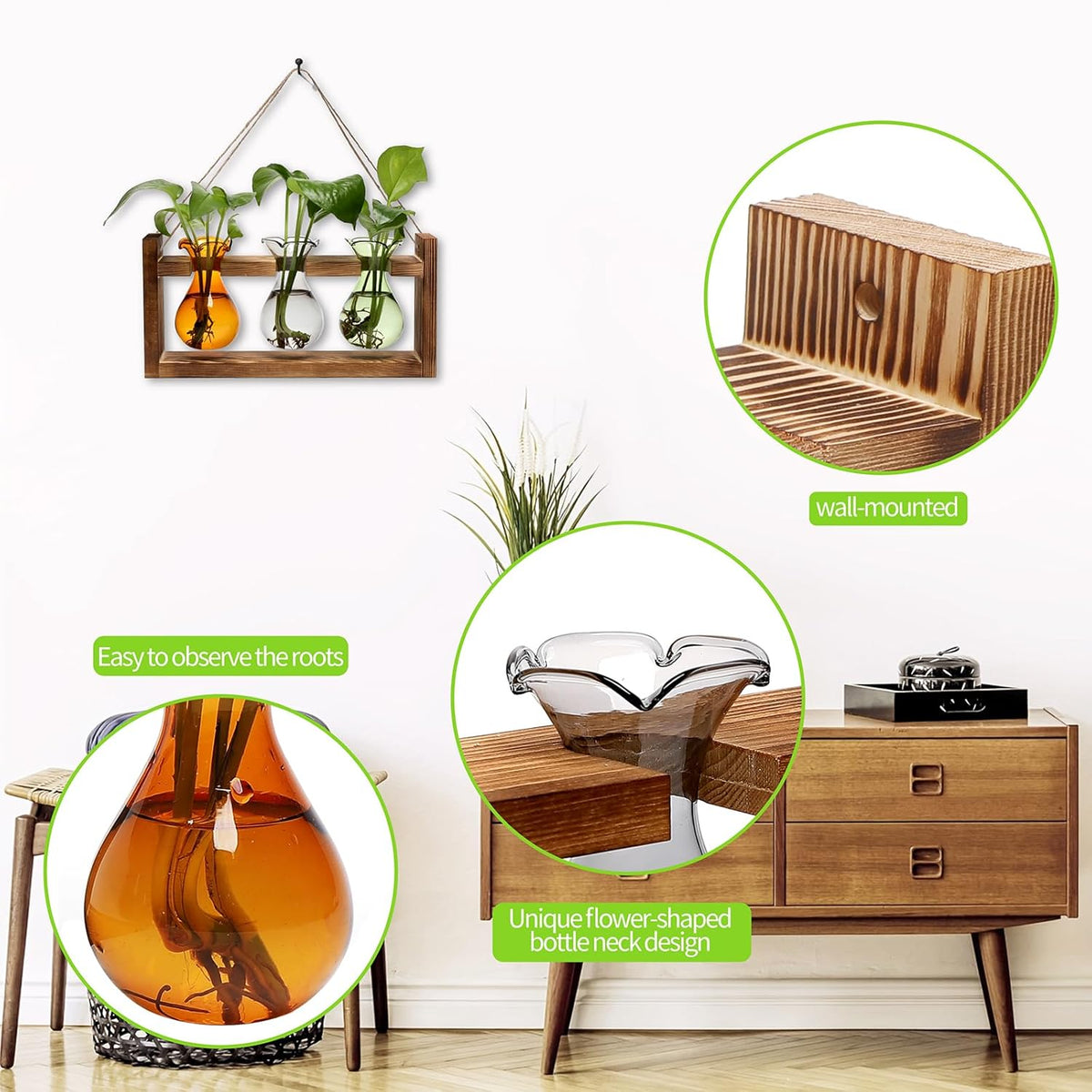 Plant Propagation Station Plant Terrarium Unique Birthday Gifts for Women Home Office Decor Planter