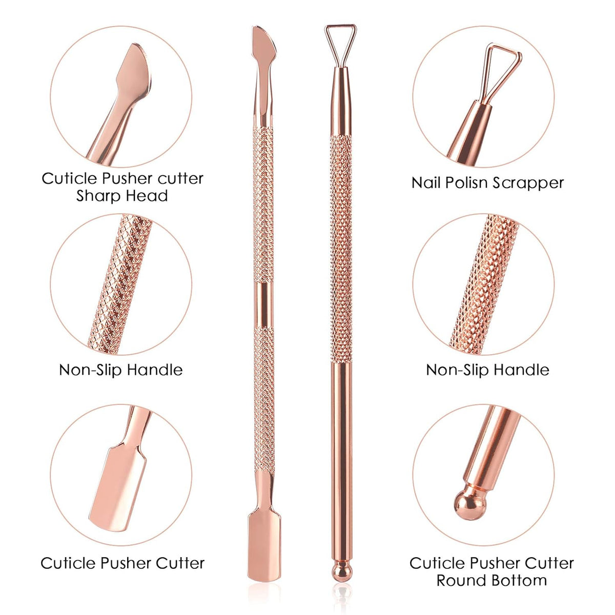 Cuticle Trimmer with Cuticle Pusher and Cutter,YINYIN Cuticle Remover Cutter Nipper Clippers