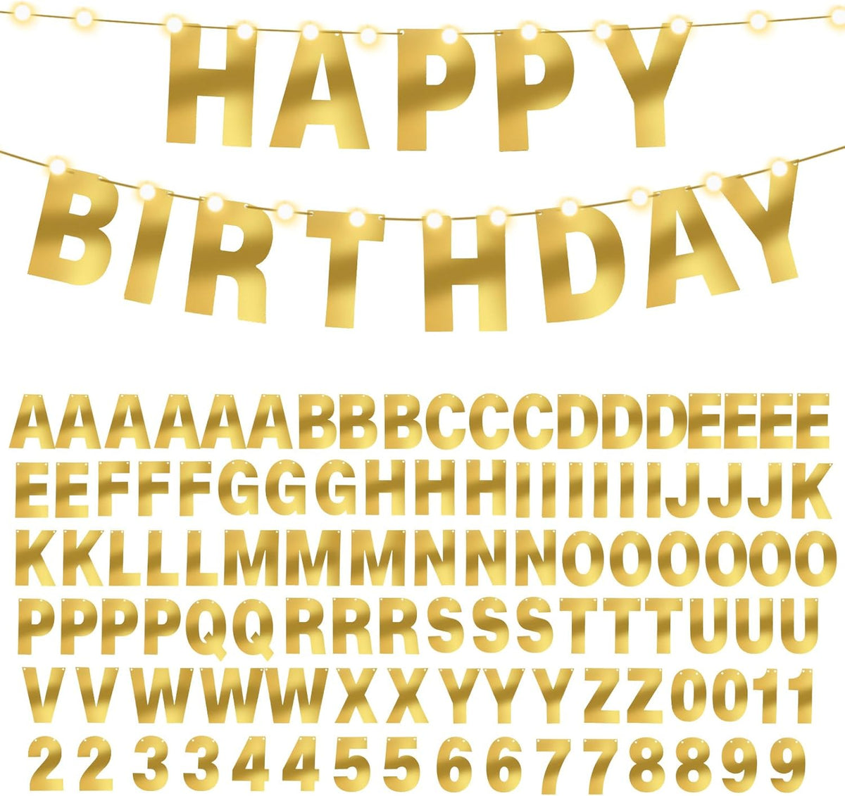 TaoBary 112 Pcs DIY Letter Custom Banner Glitter Customizable Banner Kit Including 107 Letters and