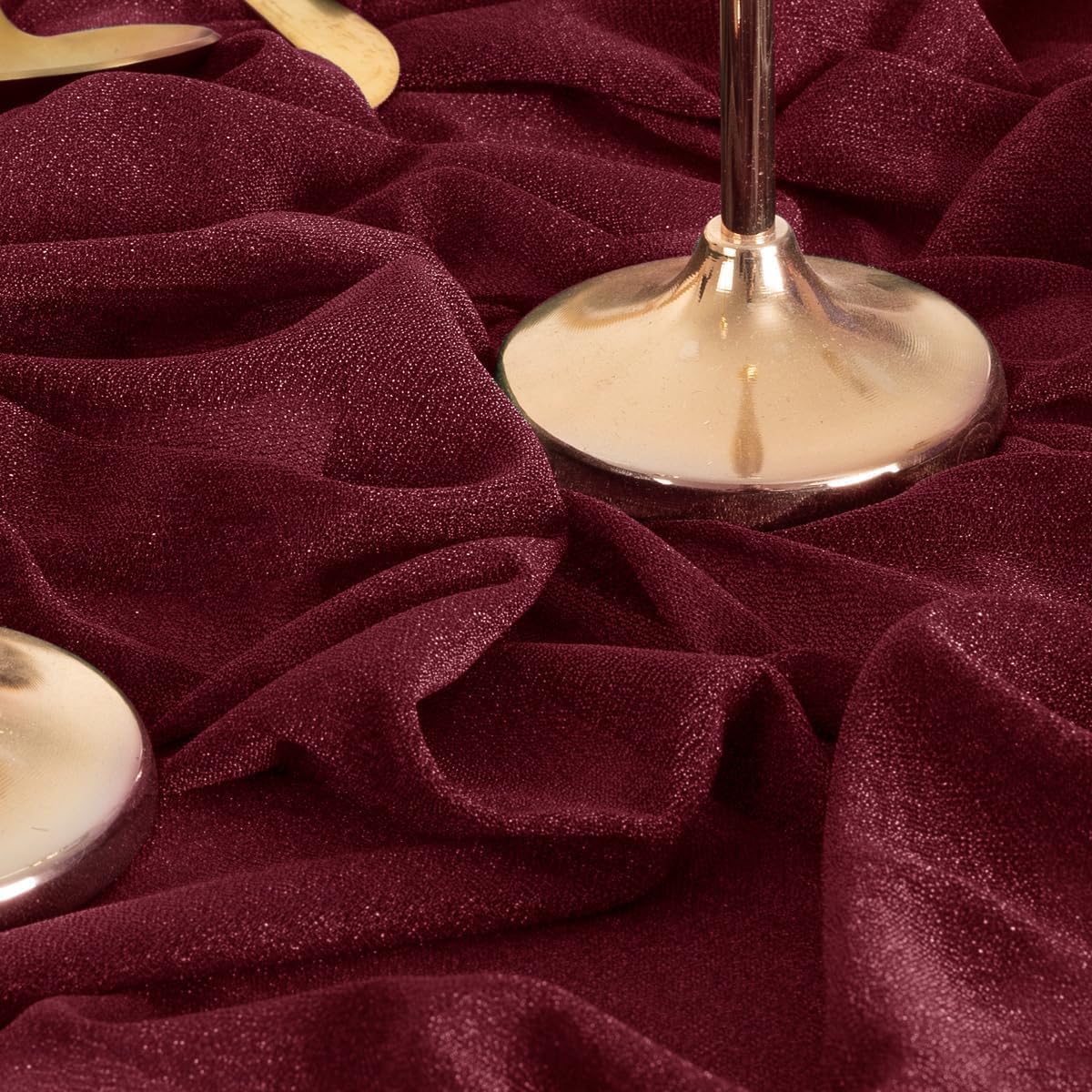 MLMW Christmas Wedding Arch Draping Fabric 2 Panels 29" x 20Ft Burgundy Sheer Wedding Arch Backdrop