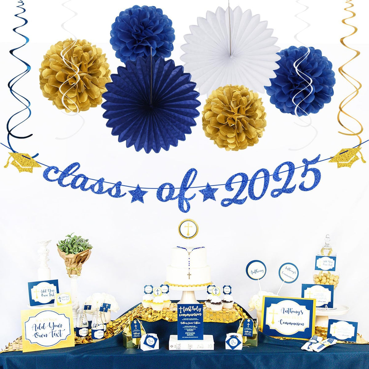2025 Blue Class-Congratulations Prom Graduation Party-Decorations - 22pcs High School College Grad