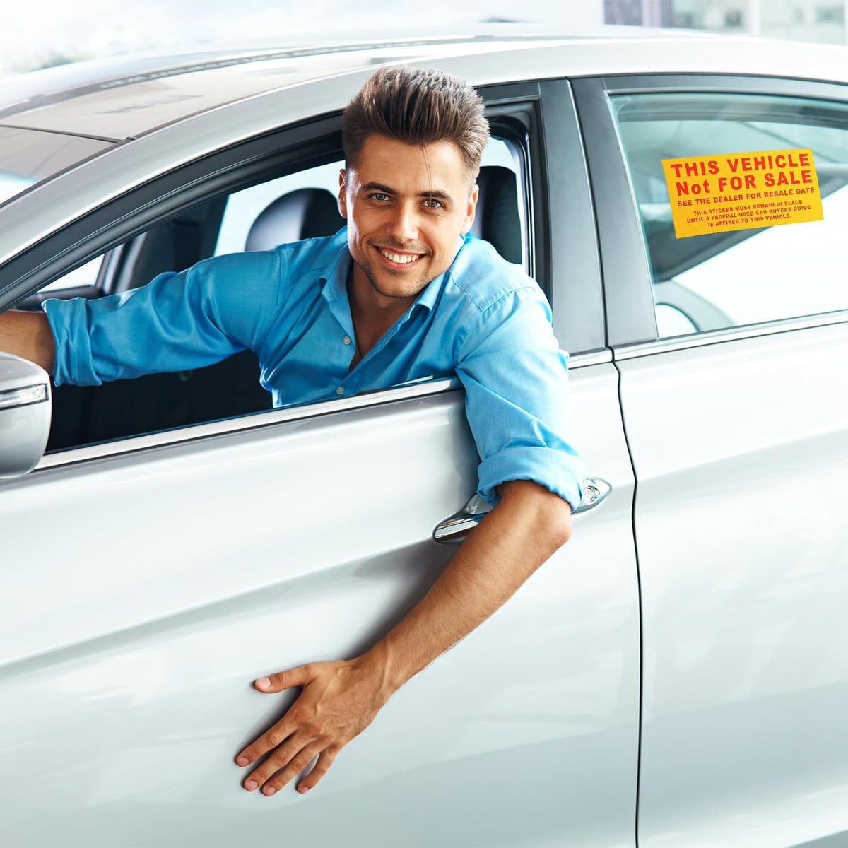 500 Pcs Car Dealership Supplies This Vehicle Not for Sale Stickers Car Dealer Yellow and Red