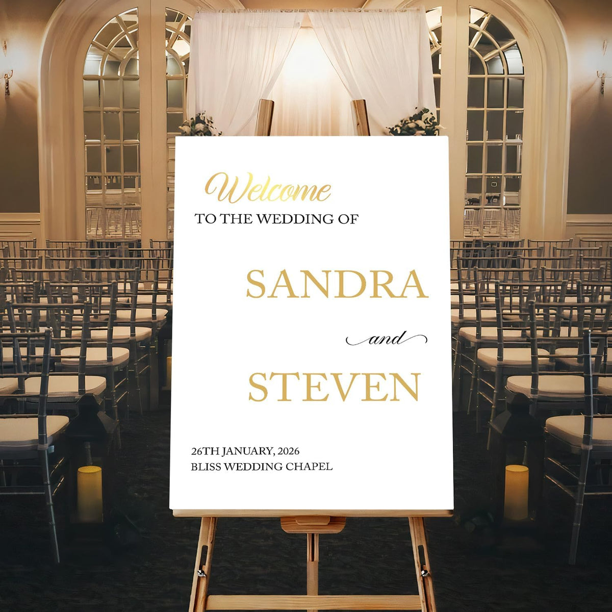 Personalized Modern Wedding Welcome Sign, Minimalist Printed Welcome Sign for Ceremony, Custom