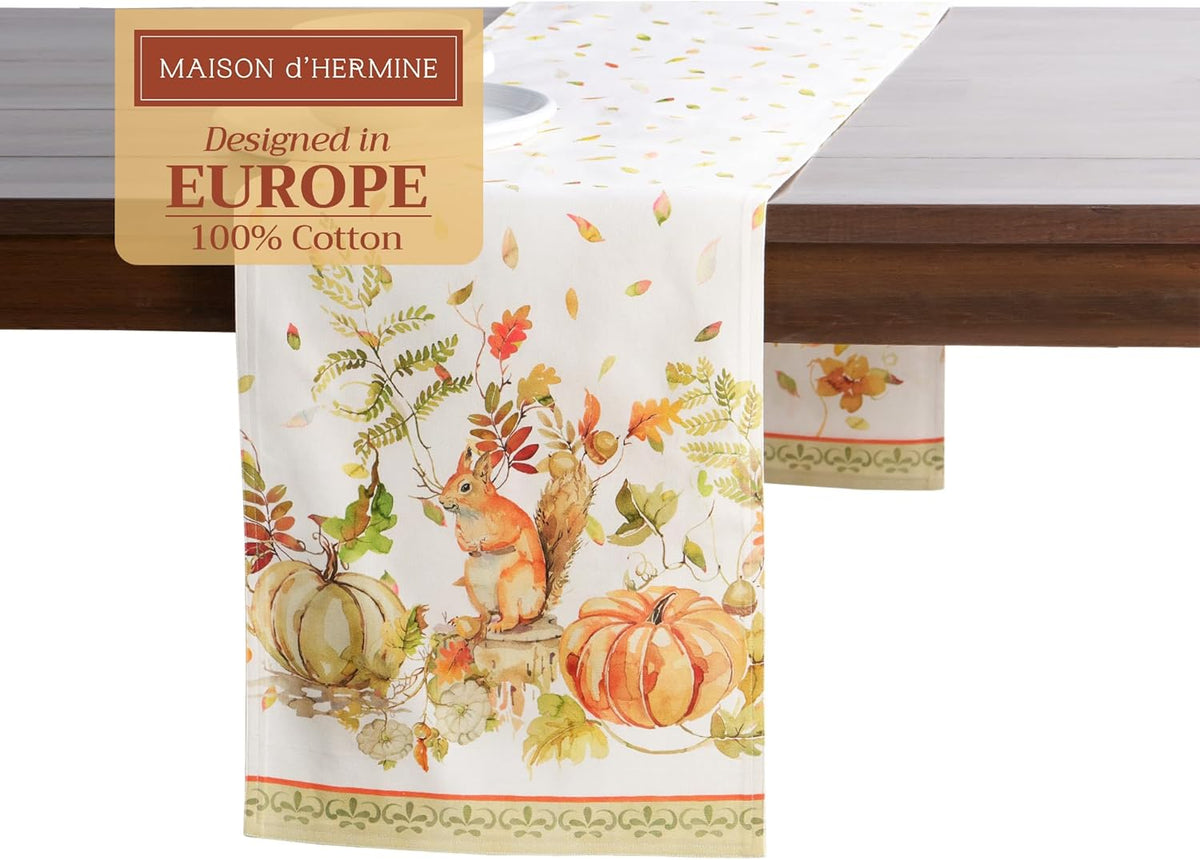 Maison d' Hermine Table Runner 100% Cotton Double Layer Table Runners 108 inches Long Decorative