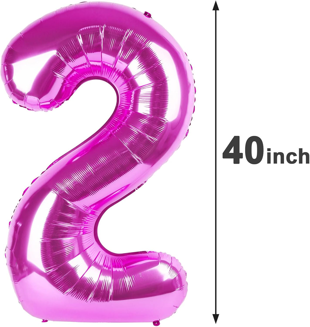 Rosy Purple 40 Inch Big Number Balloon Birthday Decoration, Number 2 Helium Balloon 12 20 22 23 24