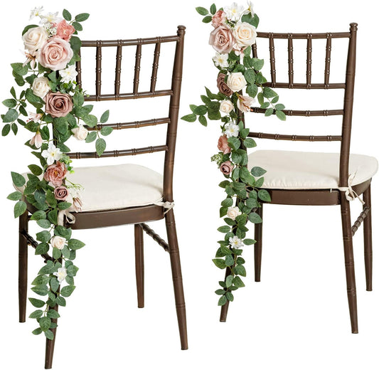 Ling's Moment 10pcs Wedding Chair Decorations Aisle Floral Swag Artificial Pew Flowers Hanging