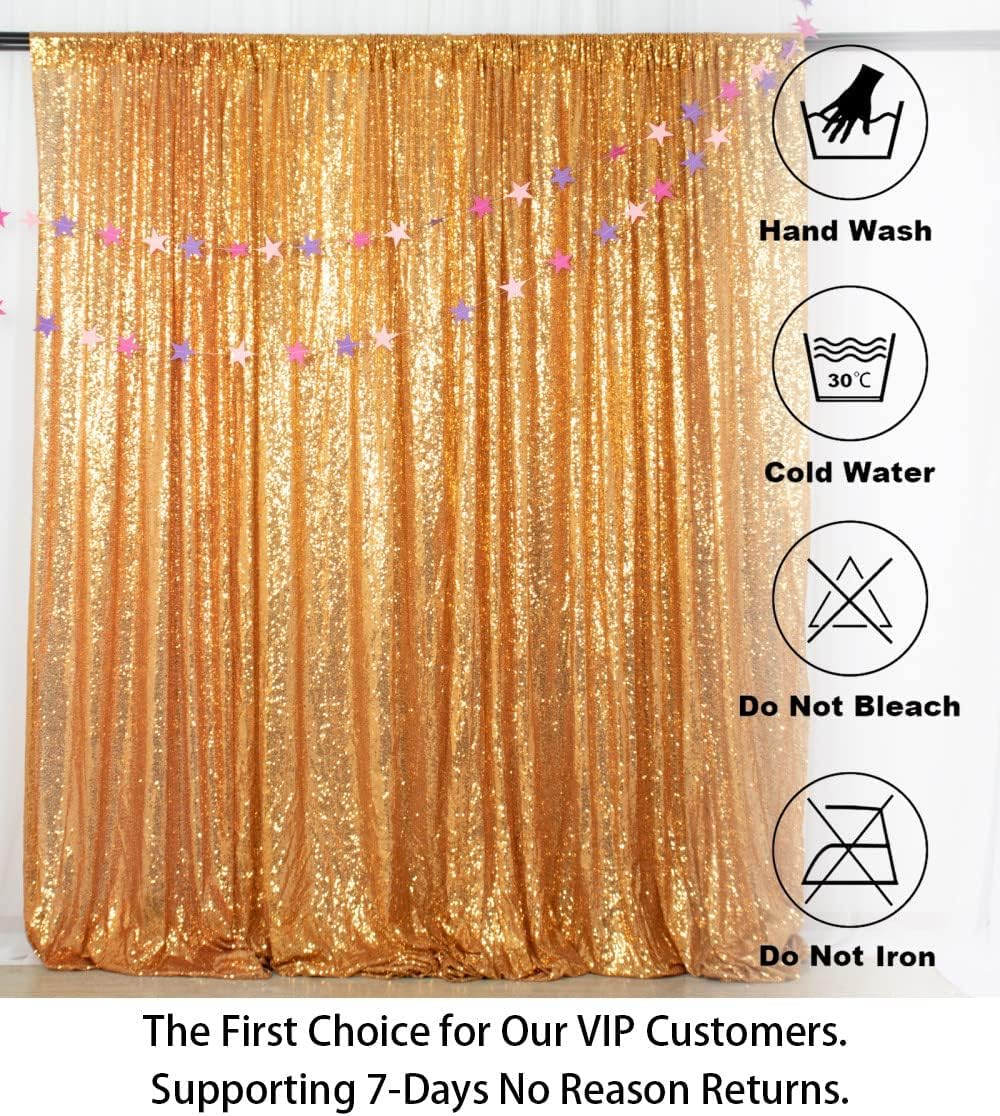 ShinyBeauty Sequin Backdrop 10FTx10FT Gold Photo Backdrop for Birthday Party Sparkle Backdrop