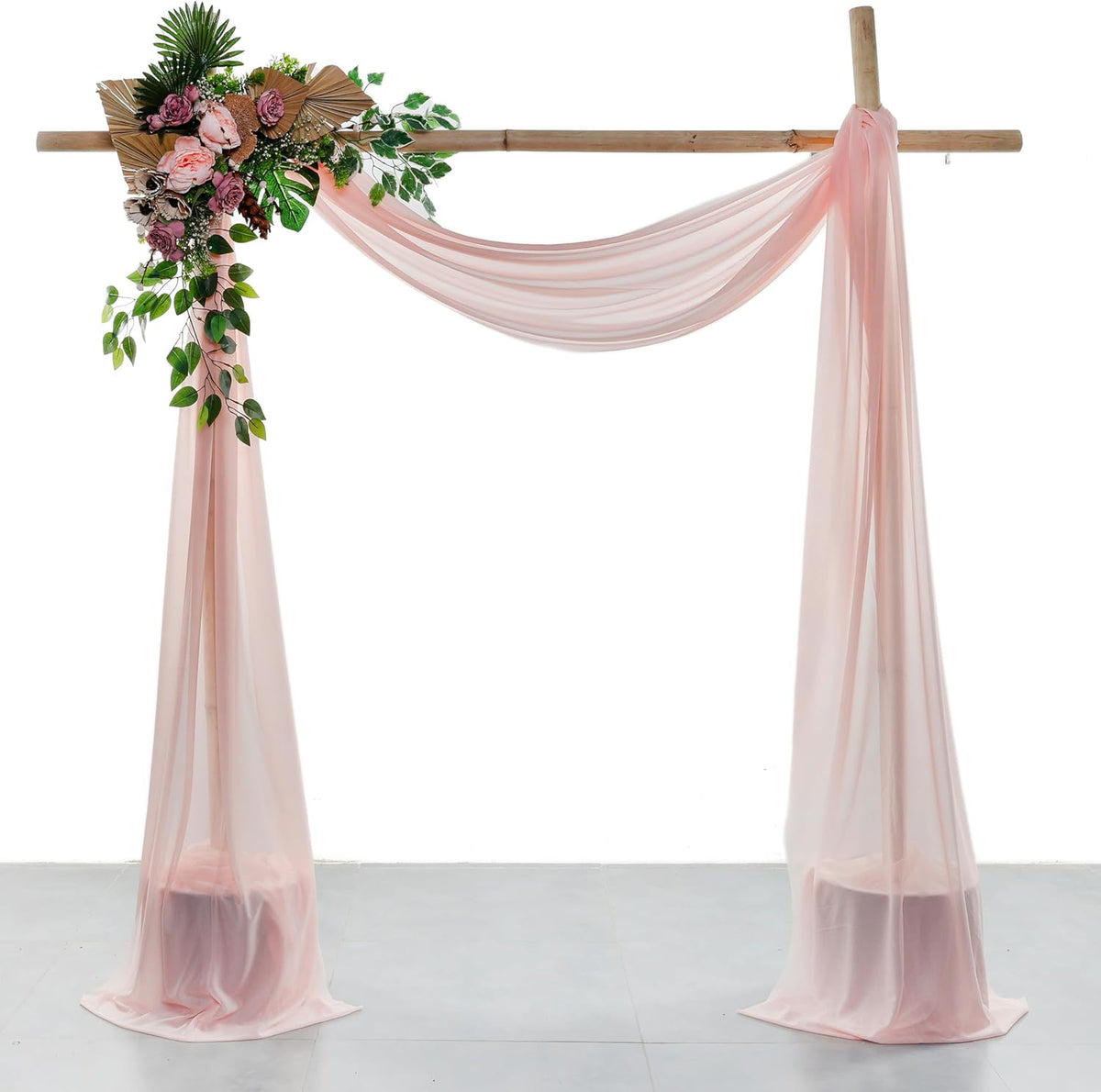 VDS Pack of 1 Panel (30 Inch X 30 Feet) Wedding Arch Draping Fabric Sheer Chiffon Fabric Drapery
