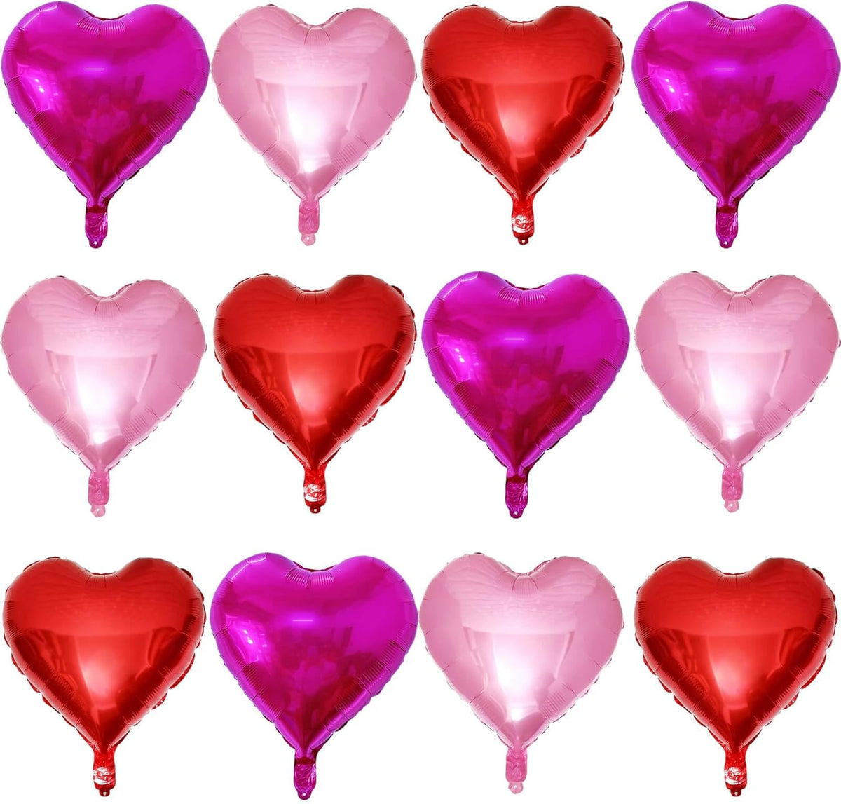 Red Heart Shaped balloons Pack of 12,18 Inch Hot Pink Love Valentine Balloons Pink Heart Romantic