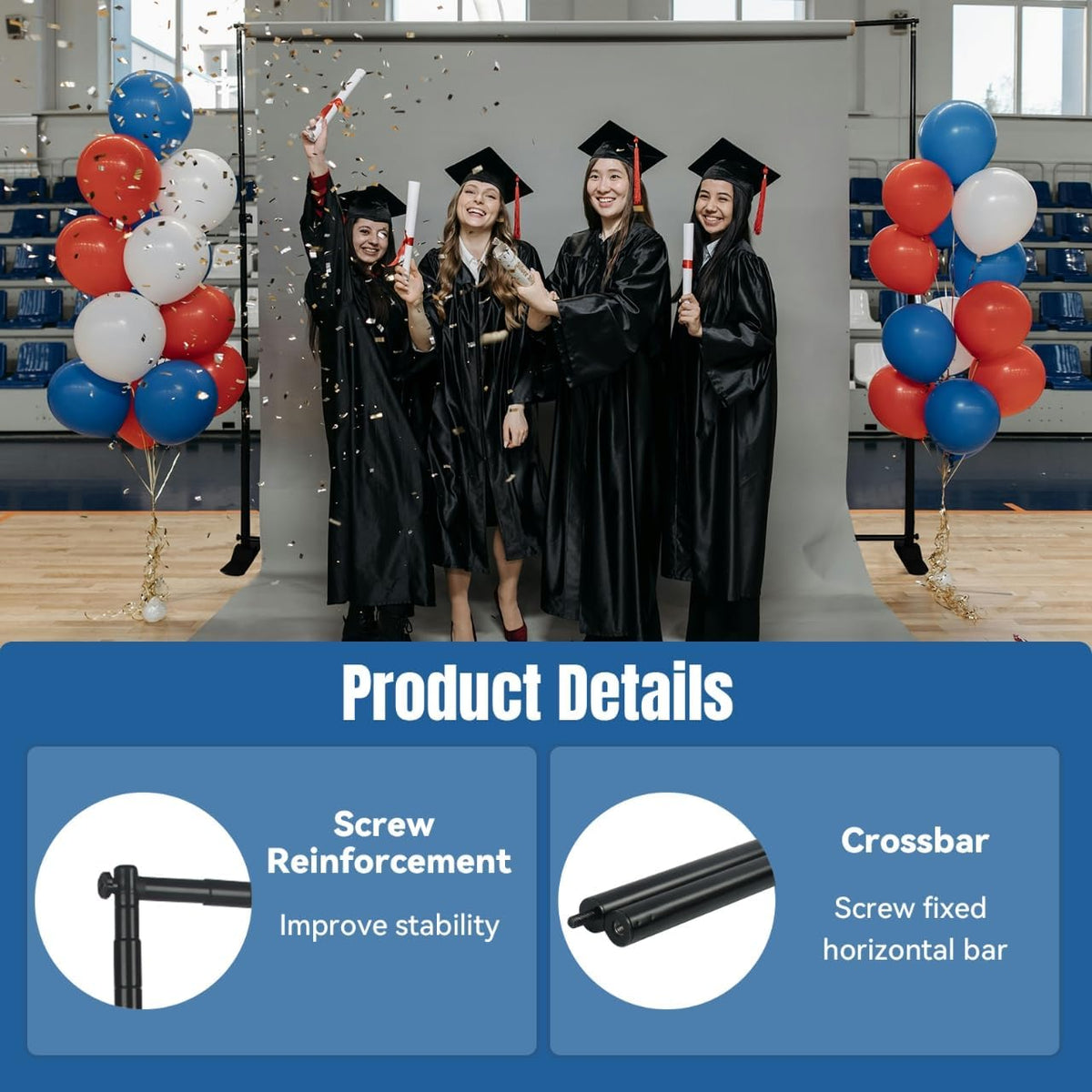 10x8 FT(WxH) Heavy Duty Backdrop Banner Stand with Adjustable Telescopic Tube,Step and Repeat Stand