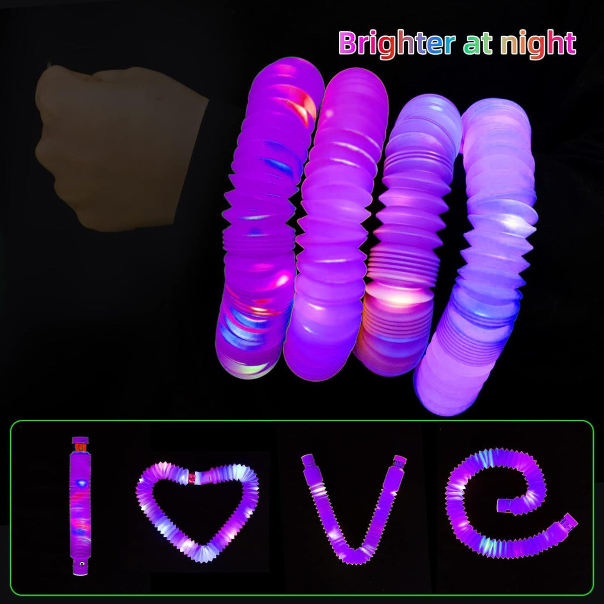 Pink 36 Pack Light Up Party Favors Supplies,Bulk Glow Sticks Bracelet,Necklace Accessories for