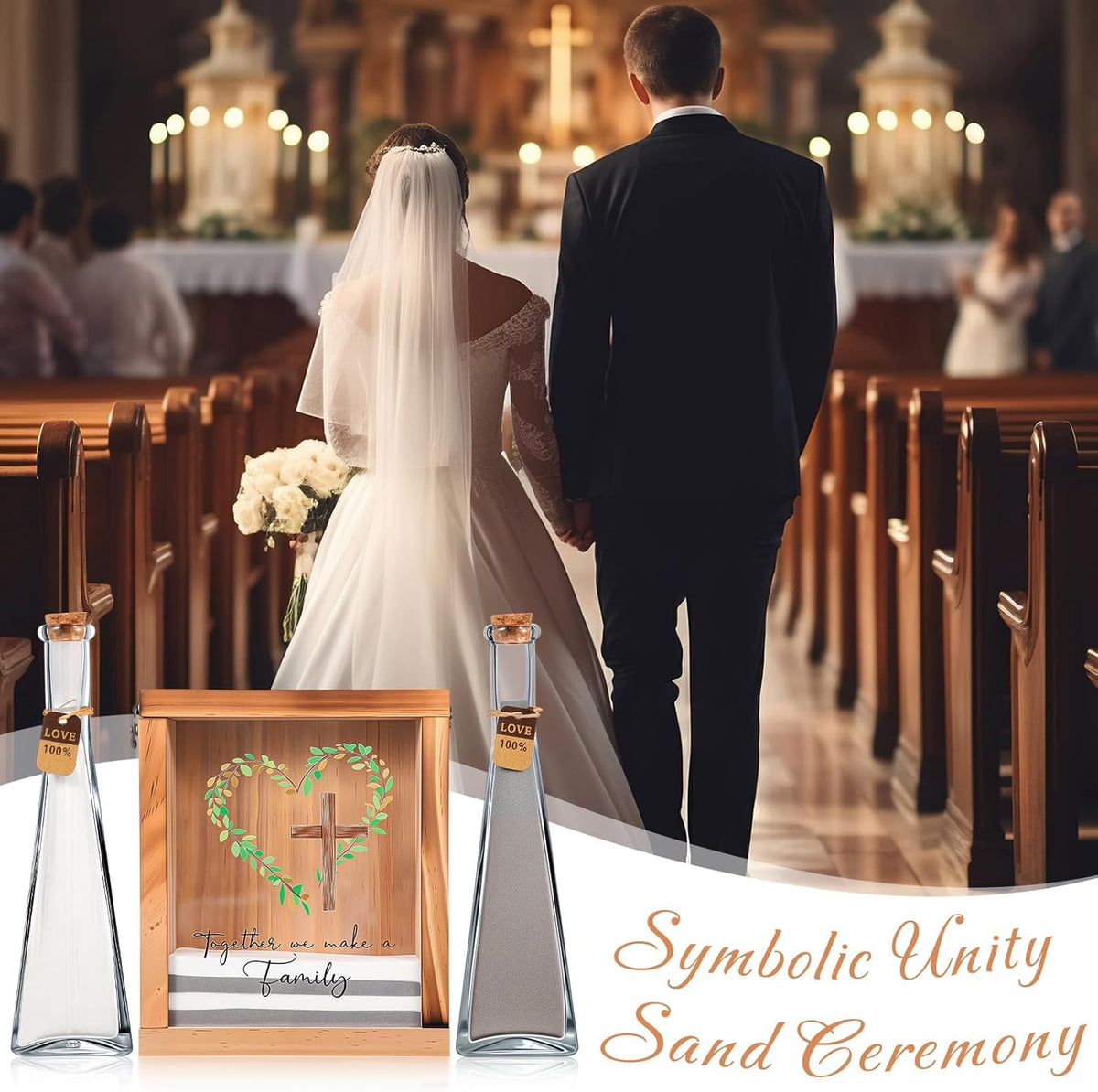 Blosssound Unity Sand for Wedding Ceremony Set Christian Together We Make a Family Unity Sand