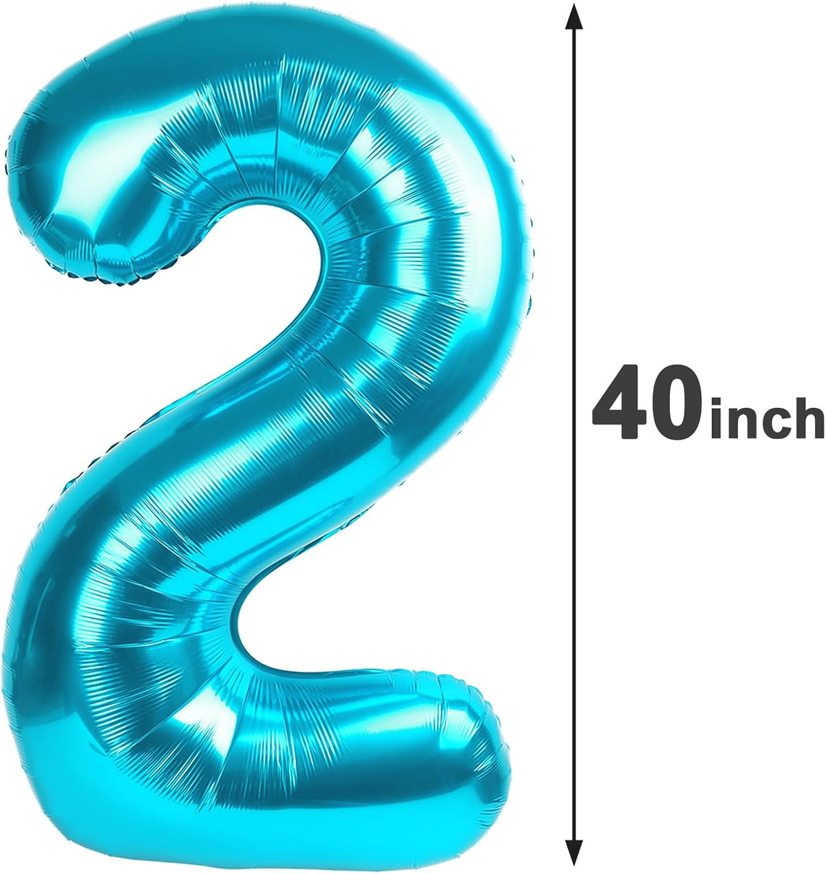 Blue 40 Inch Big Number Balloon Birthday Decoration, Number 2 Helium Balloon 12 20 22 23 24 26 2026
