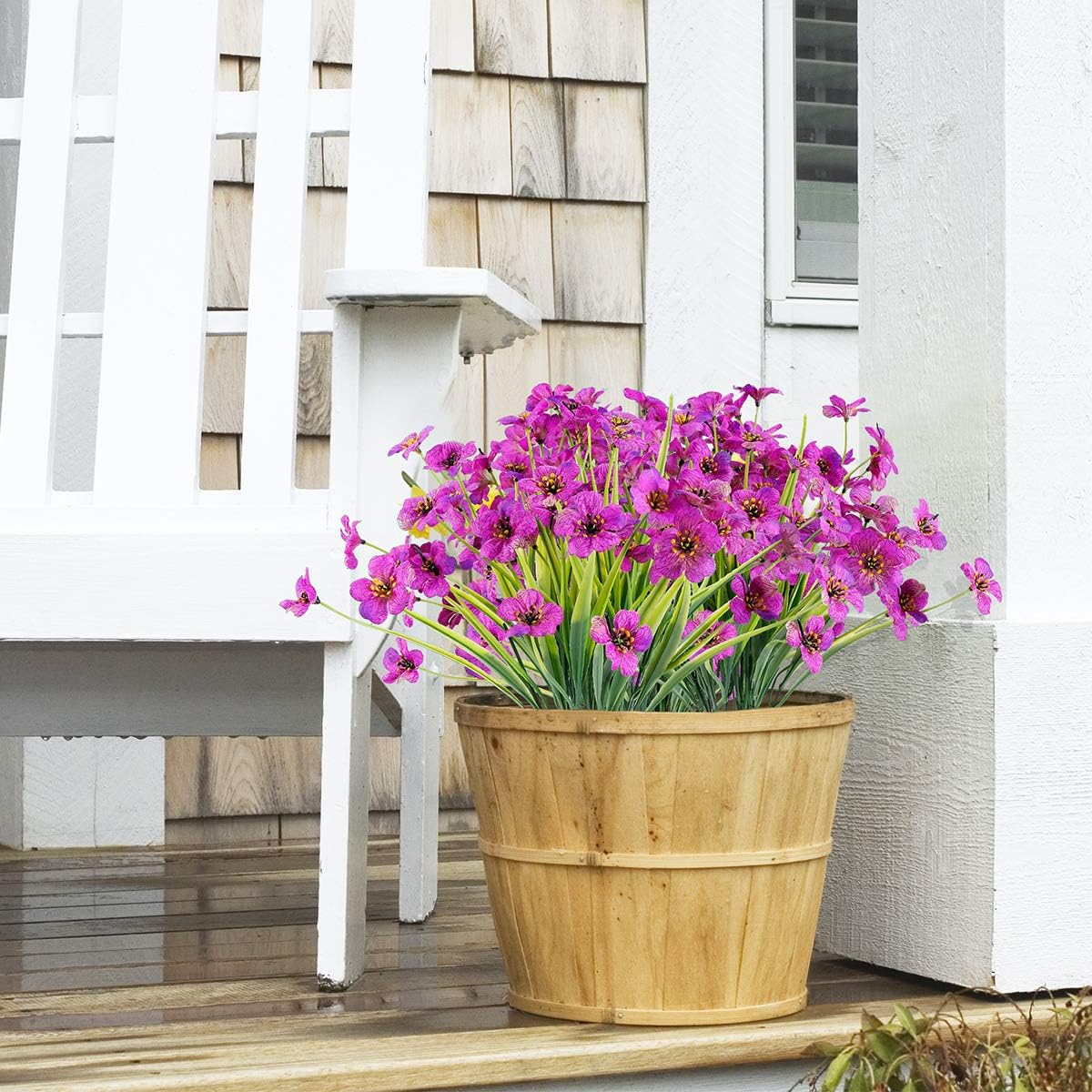 30 Bundles Artificial Flowers Outdoor UV Resistant Fake Flowers No Fade Faux Plastic Plants Garden