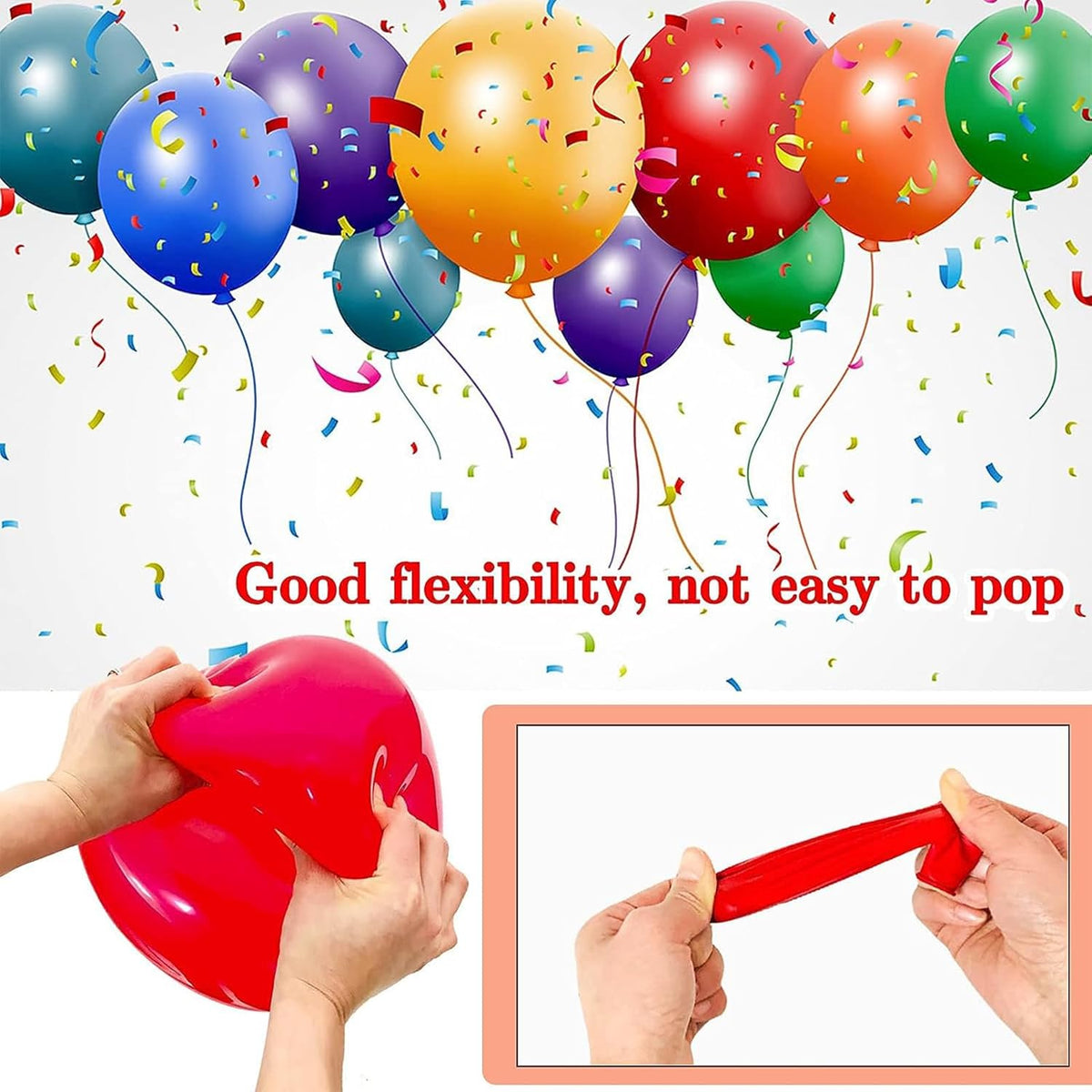 68Pcs Red Black White Latex Balloons 12 Inch with Black Red Confetti Balloons for Birthday