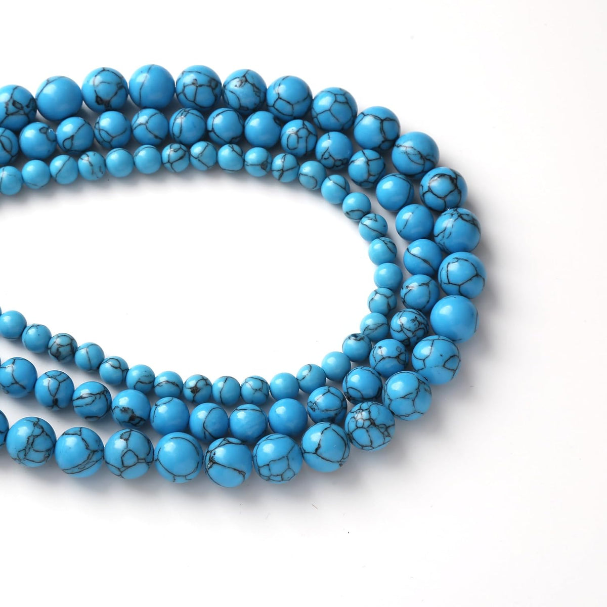 Blue Turquoise Stone Beads for Jewelry Making DIY Craft Gemstone Beads Kit (6mm, 60pcs) Cosmic