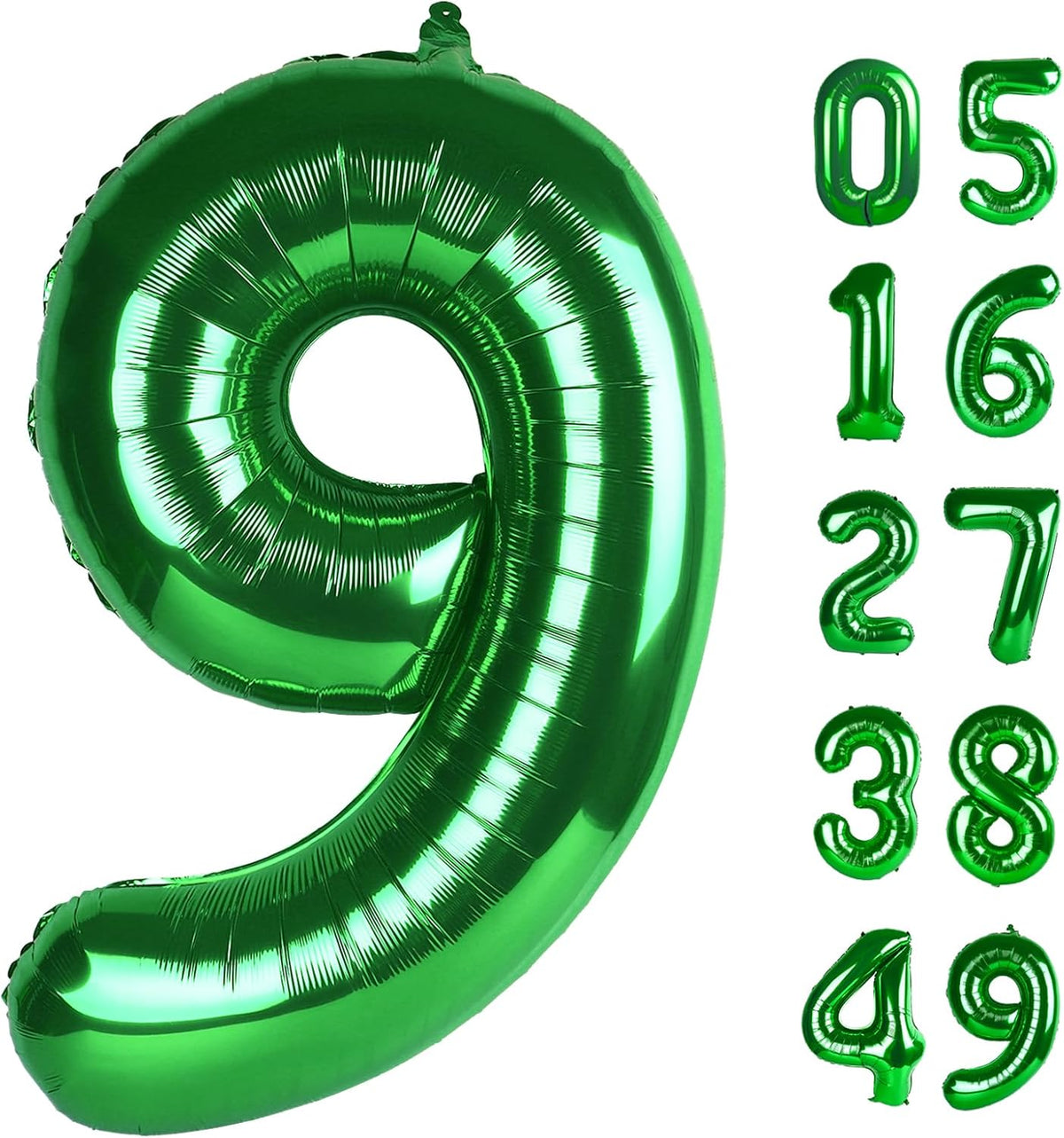 40 Inch Big Green 9 Balloon Number, Jumbo Giant Happy 9th 19 29 39 49 99 Birthday Party