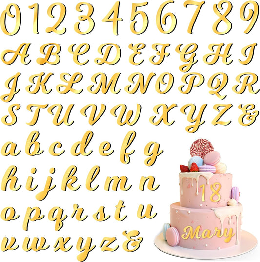 126 PCS Custom Name Cake Topper Acrylic Letters DIY Personalized A-Z & 0-9 Number Alphabet Cake