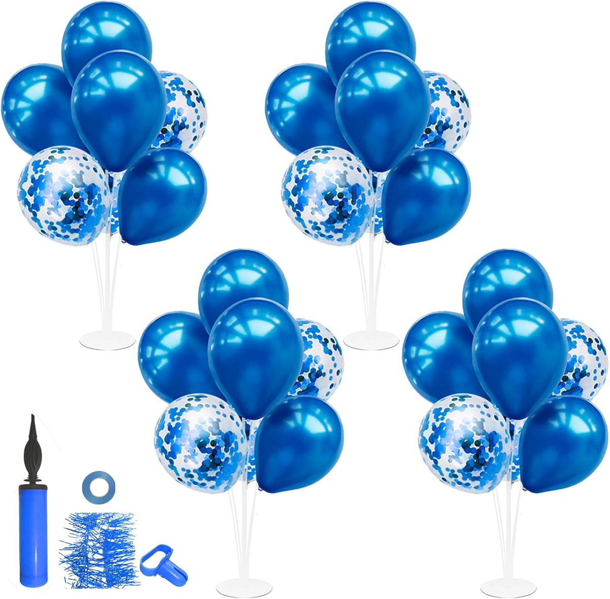 Blue Balloon Stand Centerpiece Table Decorations for Men's Birthday Father's Day Retirement