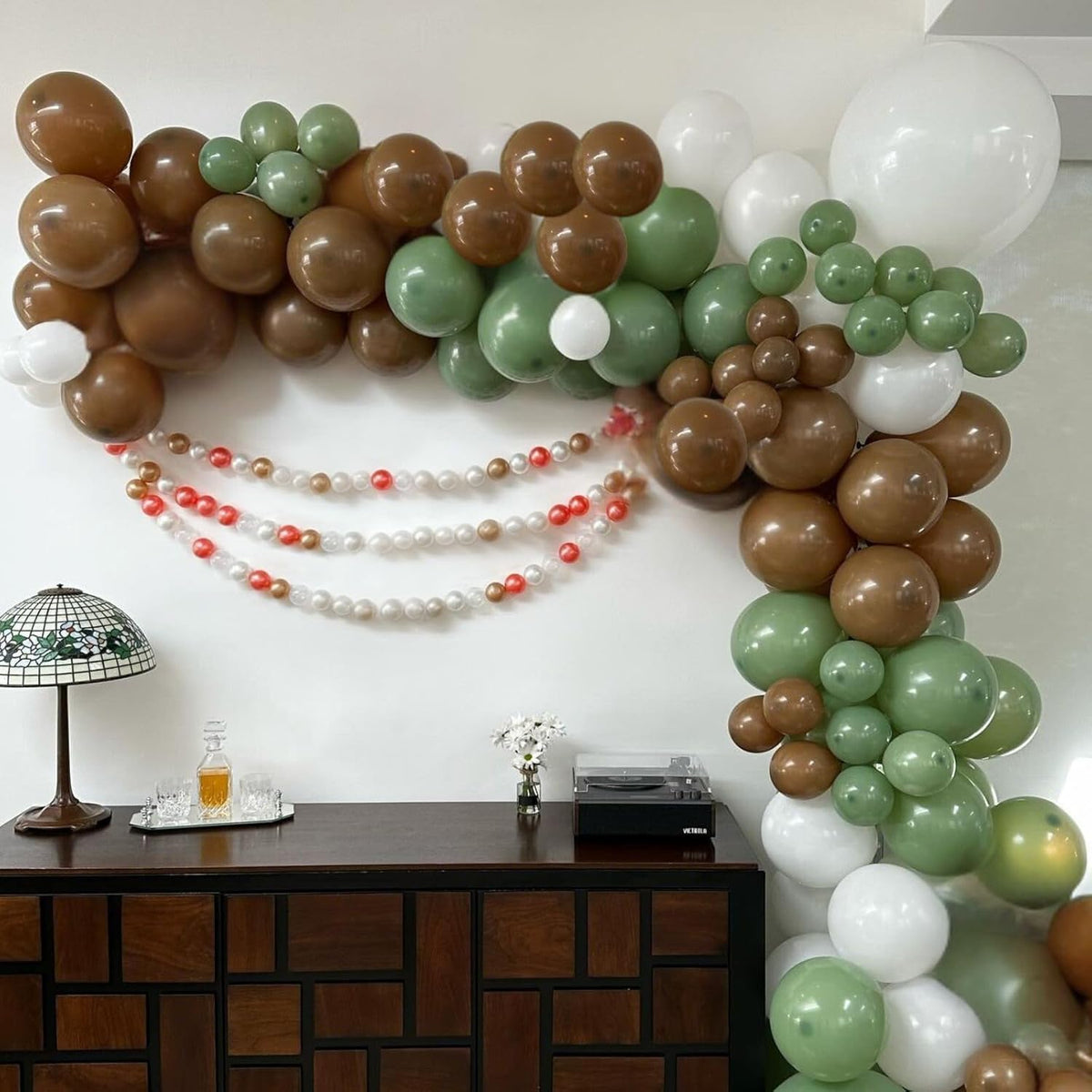 Football Balloons, 52 PCS 12 Inch Brown Bean Green White Football Printed Balloons, Football Party