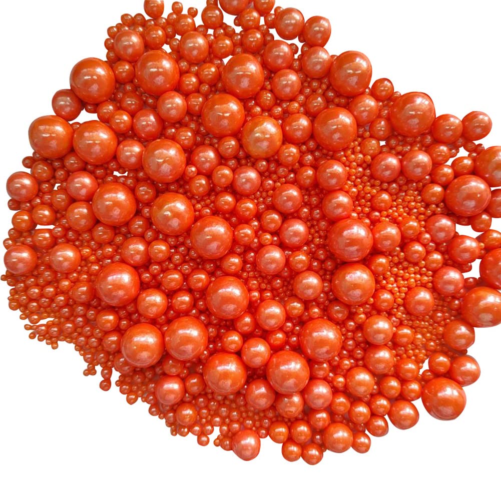 Edible Orange Sugar Pearls Candy Sprinkles 120G/ 4.23Ounce Baking Cake Sprinkles Cupcake and Cake