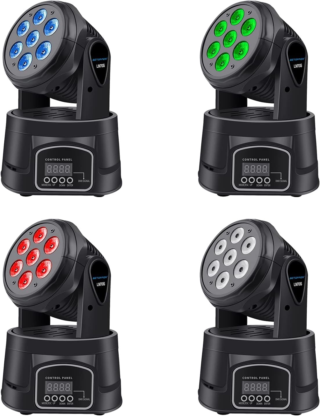 BETOPPER Moving Head RGBW, DJ Lights, Sound Activated/DMX Lighting, Moving Head Lights for Stage