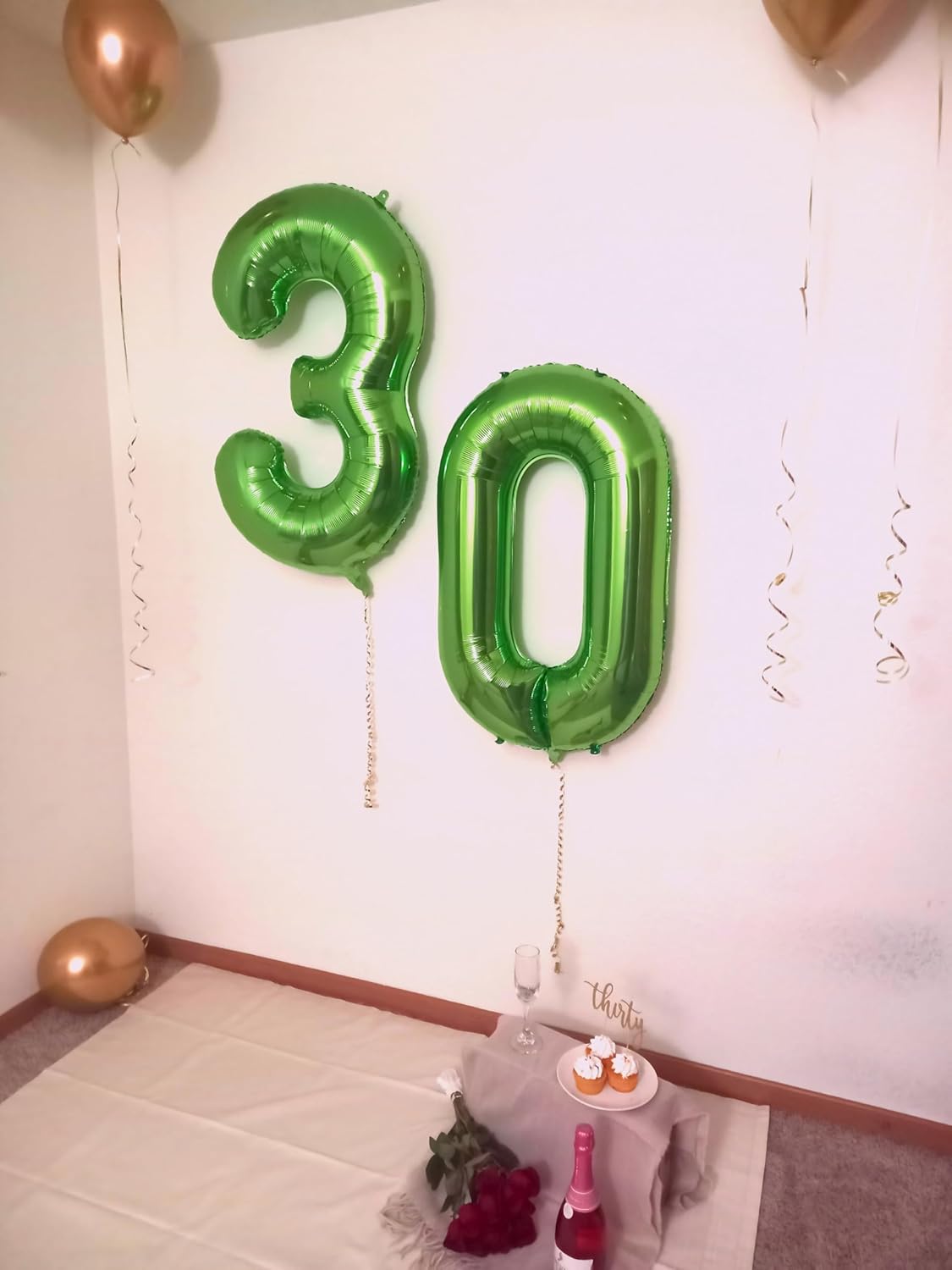 40 Inch Light Green 3 Large Number Balloon, 3 13 23 30 33 36 Light Green Birthday Party