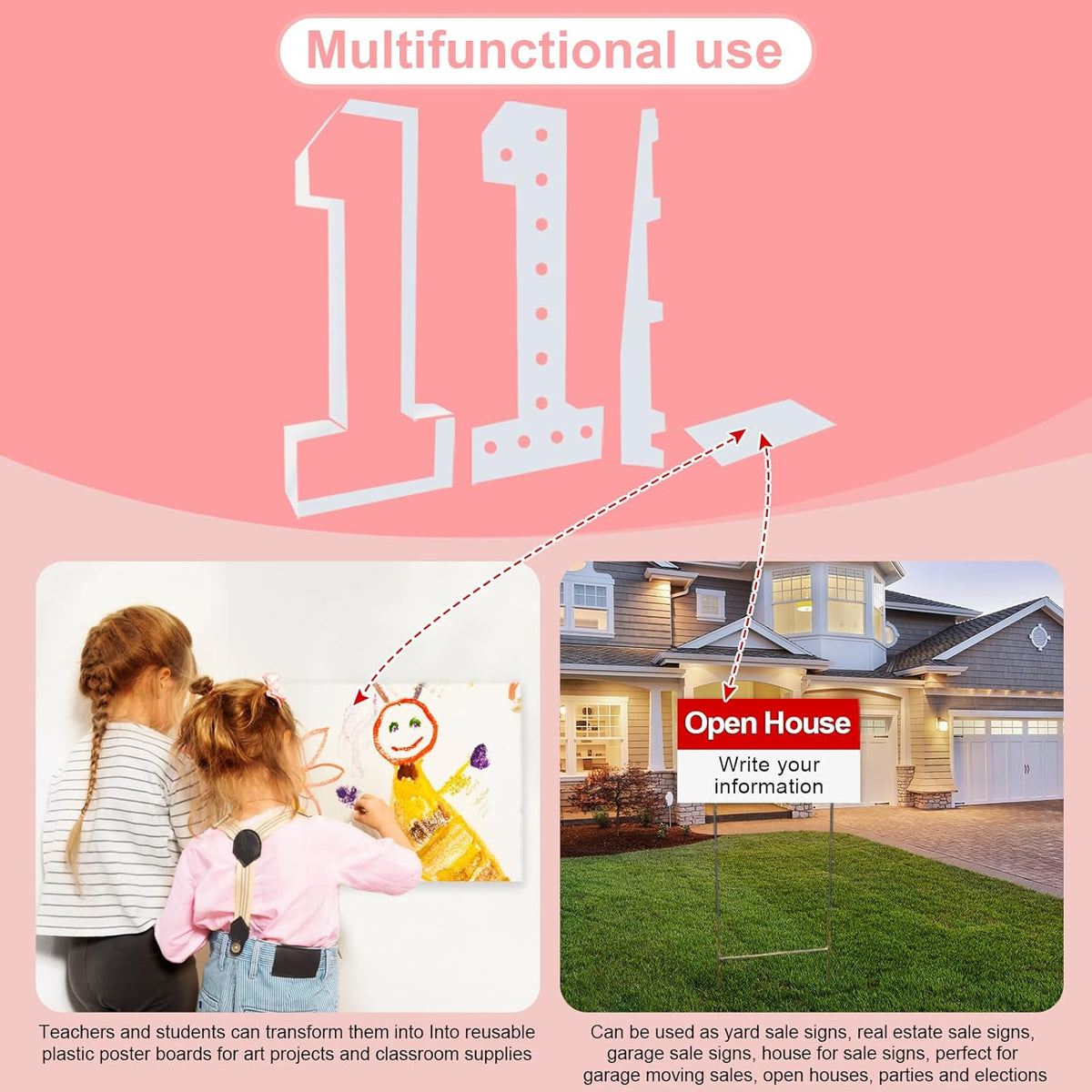 4FT Plastic Marquee Numbers 9 - Light up Numbers Are Made from Corrugated Plastic Board - Quick