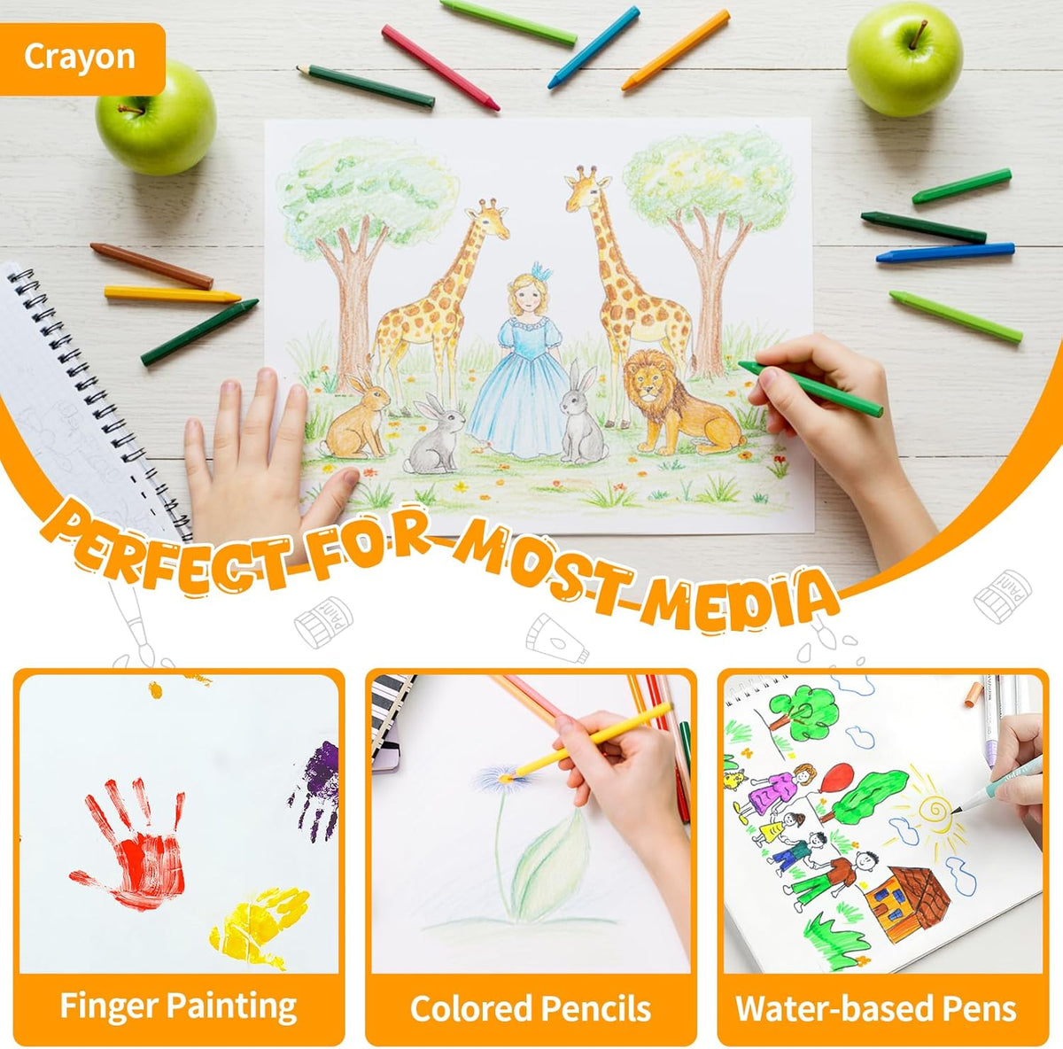 Umriox Drawing Pad for Kids, 9" x 12" Sketch Book, 4-Pack Sketch Pad (50 Sheets Each), 110gsm