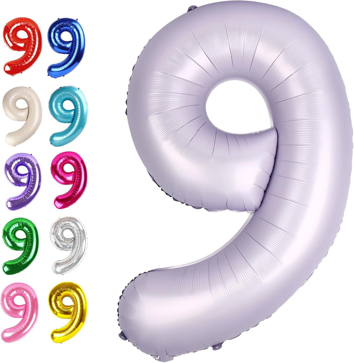 Big Lilac 40 Inch 9 Balloon Number, Jumbo Giant 9th 19 29 39 49 99 Birthday Party Decorations