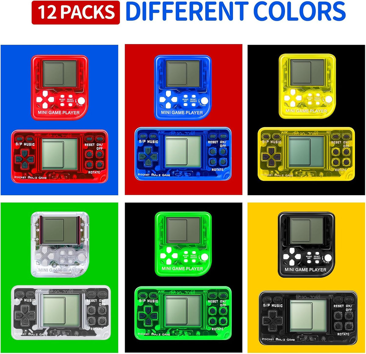12Pcs Video Game Party Favors for Kids, Mini Game Keychain Arcade Party Favors Birthday Supplies