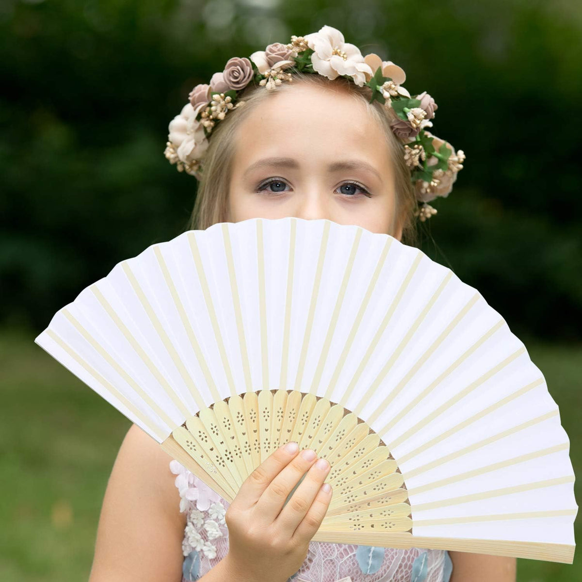 Aneco 18 Pieces 18 Colors Handheld Fans Cloth Hand Fans Bamboo Folding Fans for Wedding Decoration
